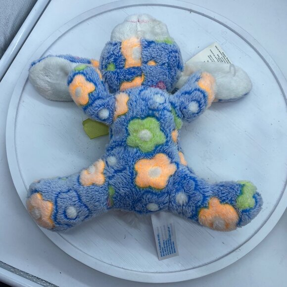 Holiday Home Bunny Rabbit Plush Floral Pattern Soft Stuffed Animal 10" Blue NWT - Picture 8 of 9